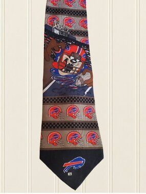 Vintage 1990s NFL Buffalo Bills Taz-Style Necktie Leeds International Football